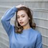SM Waffle long sleeves crop top