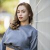 SM Waffle long sleeves crop top