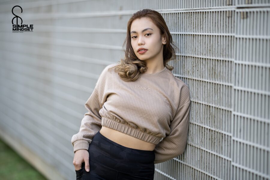 SM Waffle long sleeves crop top
