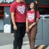 SIMPLE MINDSET LYCRA HEART LONG TEE AND CROPPED TOP