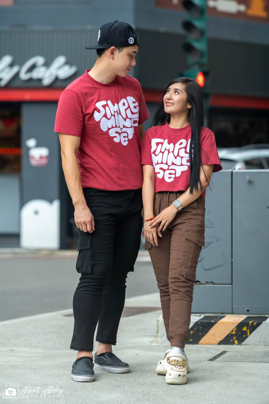 SIMPLE MINDSET LYCRA HEART LONG TEE AND CROPPED TOP