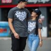 SIMPLE MINDSET LYCRA HEART LONG TEE AND CROPPED TOP