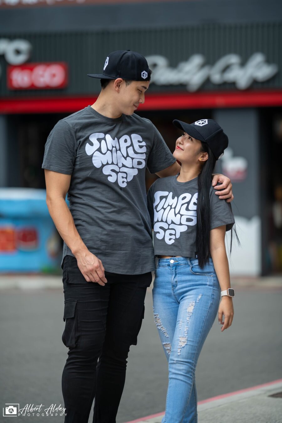 SIMPLE MINDSET LYCRA HEART LONG TEE AND CROPPED TOP