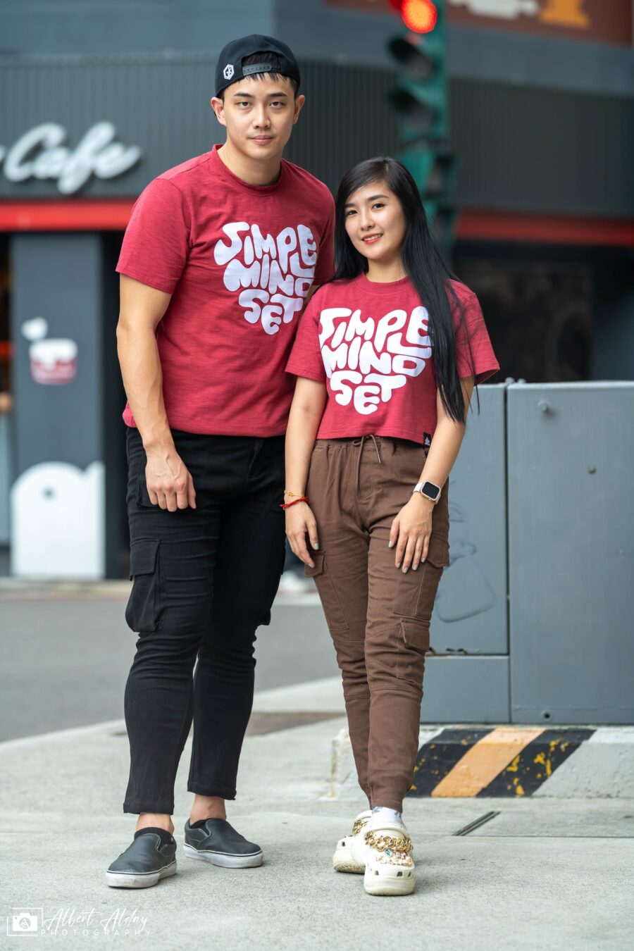 SIMPLE MINDSET LYCRA HEART LONG TEE AND CROPPED TOP