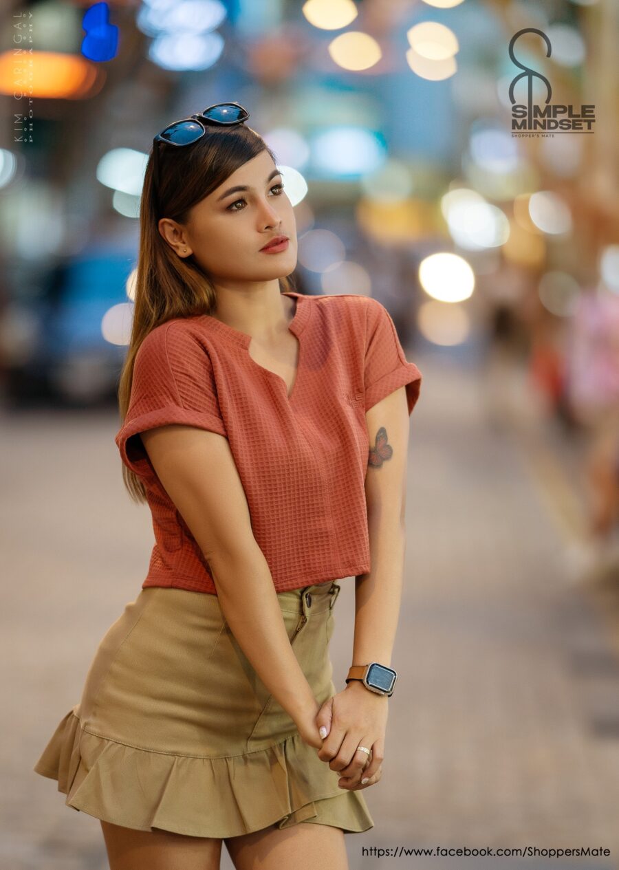 SIMPLE MINDSET CLASSY WAFFLE CROPPED TOP