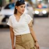 SIMPLE MINDSET CLASSY WAFFLE CROPPED TOP