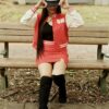 SIMPLE MINDSET CROPTOP VARSITY COORDS WITH SKIRT