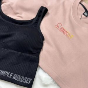 SIMPLE MINDSET 2 IN 1 CROPPED TOP