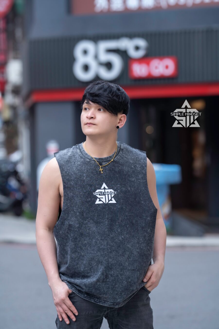 SM ACID WASH MUSCLE TUNK TEE